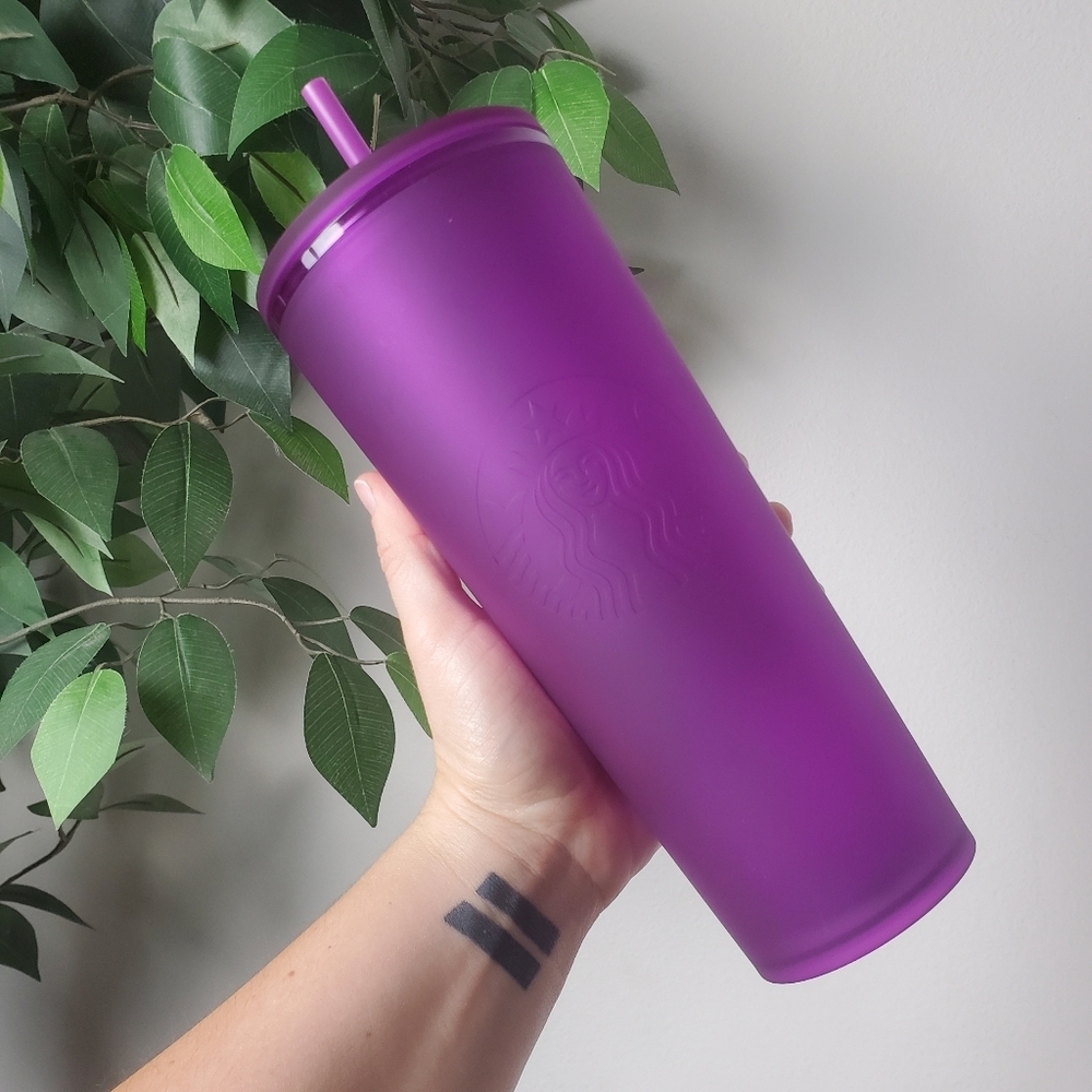 Starbucks Venti 24 oz Purple Matte Soft Touch Tumbler NEW